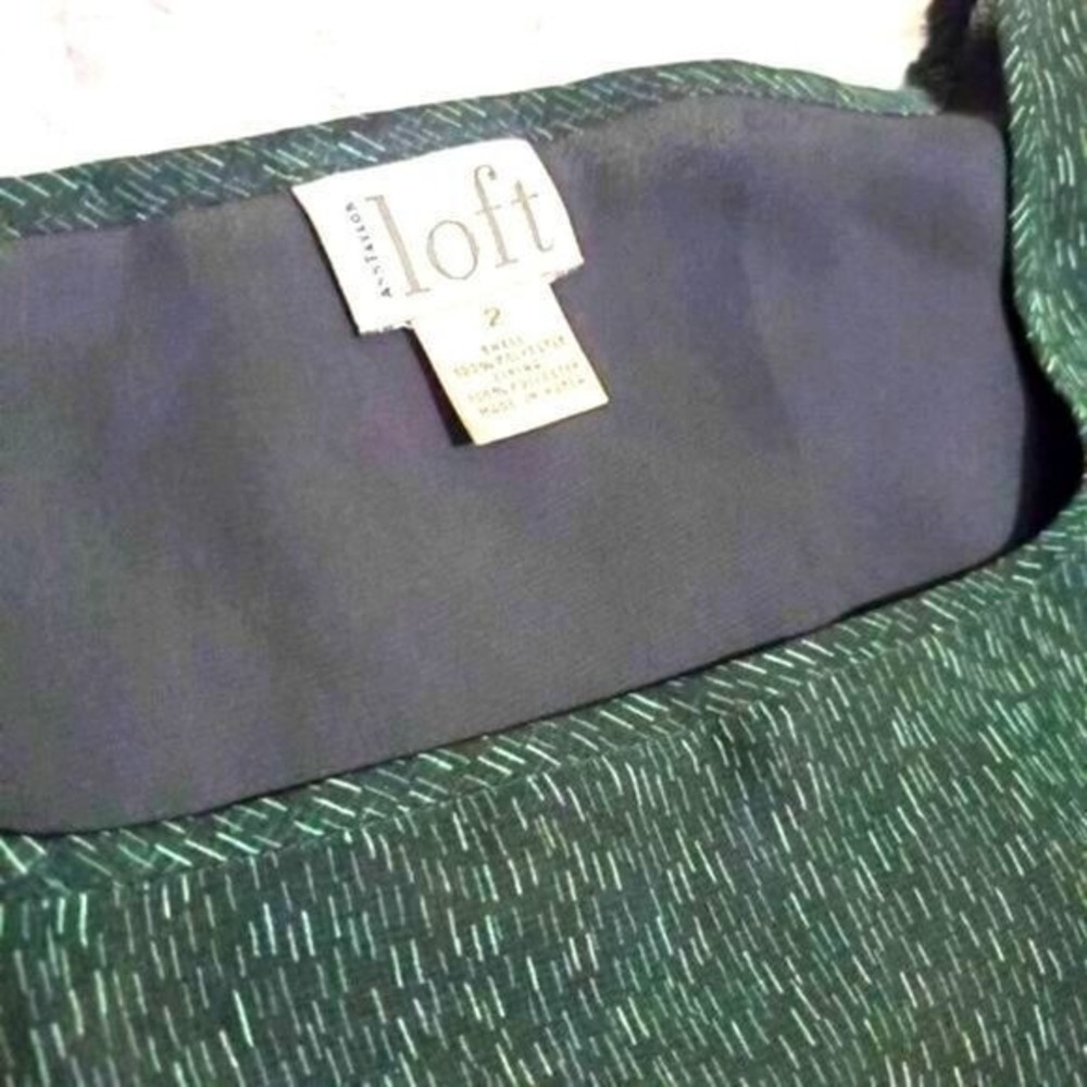 LOFT Ann Taylor Classic Forest‎ Green Sleeveless Sheath Dress Wear Size 2 Nwot